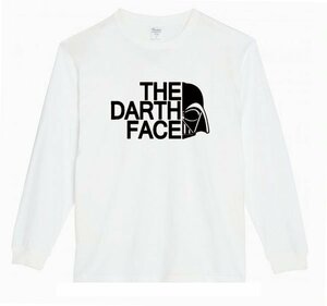 【白XSパロディ5.6oz】ダースフェイスロングTシャツ面白いおもしろうけるプレゼント長袖ロンT送料無料・新品人気