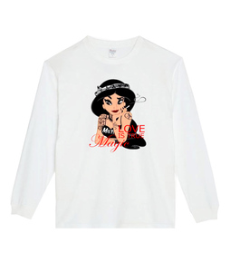 【白XLパロディ5.6oz】タトゥージャスミンロングTシャツ面白いおもしろうけるプレゼント長袖ロンT送料無料・新品人気