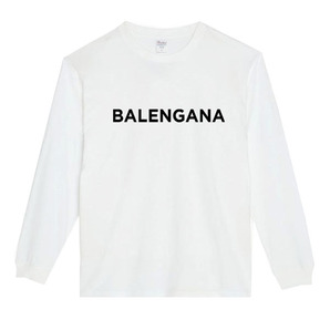 【白Lパロディ5.6oz】バレンガナロンT面白いおもしろTシャツうけるプレゼント長袖ロンT送料無料・新品人気