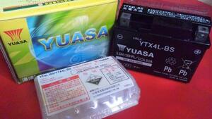 　液別なので安心　新品バッテリー 台湾YUASA YTX4L-BS C50　AF18　AF25　ブロード　セピアZZ　アドレス　クレタク