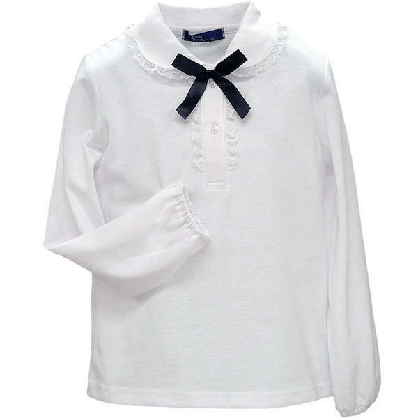 ☆新品☆ 長袖 ブラウス 90 リボン付き 1121 子供服 女の子 キッズ 白 通年 フォーマル 入園式 入学式 卒園式 慶弔 発表会 結婚式 中国製