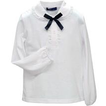 ☆新品☆ 長袖 ブラウス 120 リボン付き 1121 子供服 女の子 キッズ 白 通年 フォーマル 入園式 入学式 卒園式 慶弔 発表会 結婚式 中国製_画像1