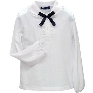 ☆新品☆ 長袖 ブラウス 130 リボン付き 1121 子供服 女の子 キッズ 白 通年 フォーマル 入園式 入学式 卒園式 慶弔 発表会 結婚式 中国製