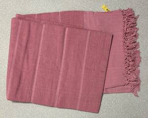 ■85/ インド綿織りマルチカバー《約240ｘ170㎝》ピンク　クリーニング済used 品
