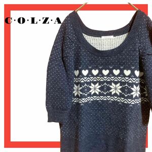 COLZA コルザ　ハニーズ　ニット　半袖　ワンピース　チュニック