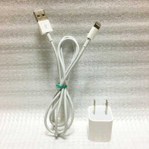 ■ 送料無料 Apple 純正 5W USB 電源アダプタ + Lightningケーブル A1385 iPhone iPad MacBook iMac iPod AirPods AC 充電 付属