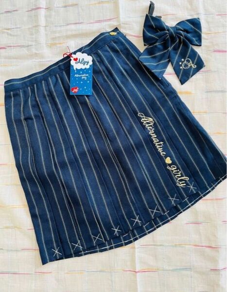 アルジー　ALGY プリーツ　スカート　女の子　リボン付き　Sサイズ　150 新品　発表会　フォーマル