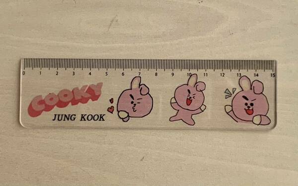 定規　BTS/防弾少年団　BT21 COOKY(ジョングク JUNG KOOKのキャラクター)のルーラー(定規) end