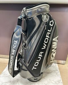 1◆219 HONMA(ホンマ) TOUR WORLD キャディバッグ 9型 5分割 ブラック×シルバー [札幌・店頭引取可]