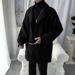 ビッグシルエット チェスターコート ロングコート アウター 冬服 メンズ 韓国ファッション
