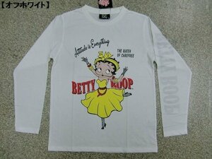 新品 大きいサイズ ベティーブープ/Betty Boop長袖Ｔシャツ白4L メンズ レディース アメカジ BIG ロゴT かわいい ロンT 激カワ メール便可