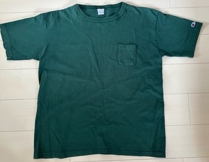 Champion チャンピオン T1011 無地 ポケ Ｔシャツ 緑 USA製 XL