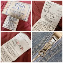 1円 ポロラルフローレン ラルフローレン デニムジャケット Gジャン CONMAR 90s Vintage インディゴ LLサイズ 白タグ メンズ_画像10
