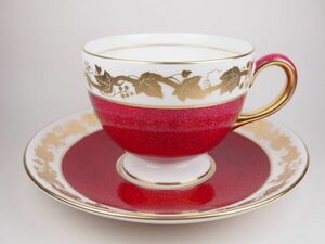 ウェッジウッド ホワイトホール パウダールビー ティー コーヒー 兼用 カップ&ソーサー リー 廃盤 WHITEHALL WEDGWOOD イギリス WW-WHR-1