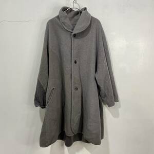  free shipping *JURGEN LEHL* Jurgen Lehl * shawl color wool knitted coat * big Silhouette * gray *M*B23