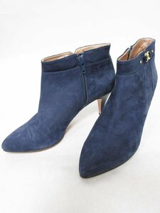 【送料込】 Odette e Odile オデットエオディール ブーツ ネイビー 紺 ショート ブーティ ヌバック メタルモチーフ size23.0cm/953833