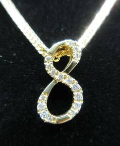 18K N 8 top necklace VS natural diamond 3g 0.25CT flat chain 45cm 10g Franck Muller ta squirrel man WG I fa knee non bru