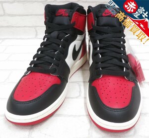 2S8236/未使用品 NIKE AIR JORDAN 1 RETRO HIGH OG BRED TOE 555088-610 ナイキ ジョーダン1 スニーカー 27