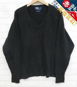 7T6798/ラルフローレン Vネックニット セーター 香港製 RALPH LAUREN