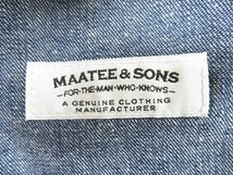 7T7061/新品 MAATEE&SONS 40's Denim Coverall JK MT3303-0913 マーティー&サンズ デニムカバーオール ジャケット_画像4