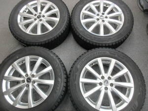 アルミホイル17×7Joff+53pcd100の5穴ハブ径73㎜・スタットレス225/60R17 BS BLIZZAK DM-V2製造年3817×4の4本セットの出品になります。