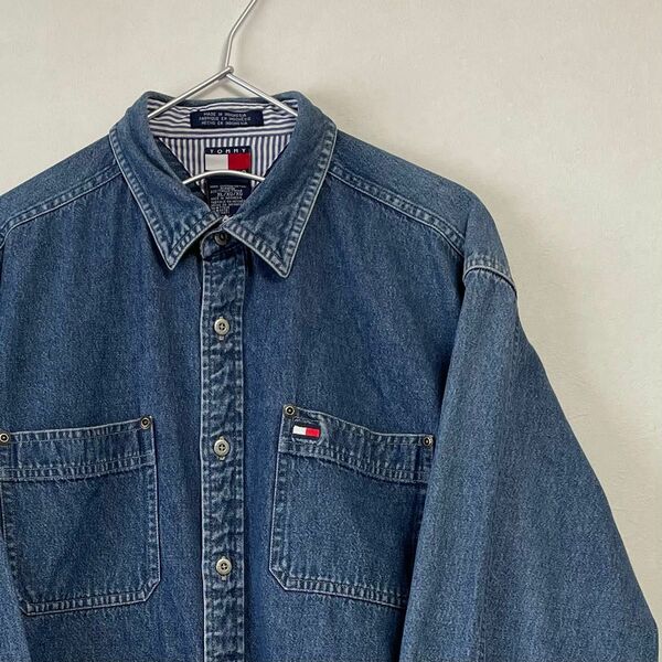 古着 90s TOMMY HILFIGER デニムシャツ ダンガリーシャツ