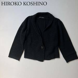 HIROKO KOSHINO ヒロココシノ ボレロカーディガン ショート丈　メッシュ　ブラック 羽織　トップス　アウター レディース