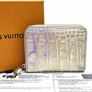 d604 ◇超美品◇ LOUIS VUITTON ルイヴィトン クロコ ジッピーコインバース 財布 アリゲーター コインケース●レディース レインボー