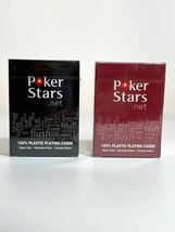 poker stars カード　ポーカー用　コパッグ　100%プラスチック　赤黒　2個セット_画像1