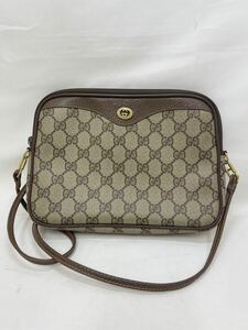 KT1027 GUCCI/オールドグッチ ショルダーバッグ ポシェット GG柄 97.02.068 経年保管品