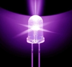 高輝度 LED 砲弾型 紫 パープル 5mm 5Φ100本 電子工作 自作 DIY 紫外線 UV
