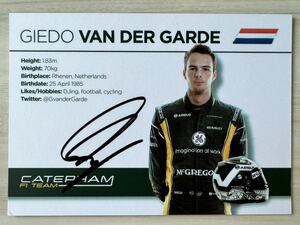 キド・バン・デル・ガルデ サイン入りドライバーズカード 2013 ケータハムF1チーム Giedo Van Der Garde