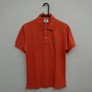 80～90s LACOSTE ラコステ 鹿の子 ポロシャツ 刺繍 size 2 大沢商会 オレンジ L1212