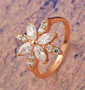 14 gold pink gold Phil do*cz diamond ring BR 16 number 