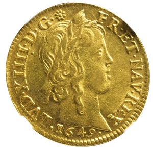 【世界で3番目の1649年Aルイドール金貨】フランス ルイ14世 Loius D'or 1649年A MS61(NGC)
