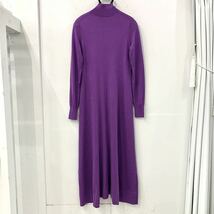 新品 定価27500円 ウィムガゼット 22aw 秋冬 ハイネック ニット ロング ワンピース 紫 パープル M S L カシミヤ 薄手 Whim Gazette ワンピ_画像5