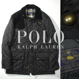 【極美品・ほぼ未使用】POLO Ralph Lauren ポロラルフローレン 現行品 ハンティングジャケット キルティング素材 175/96A 黒 XLサイズ相当