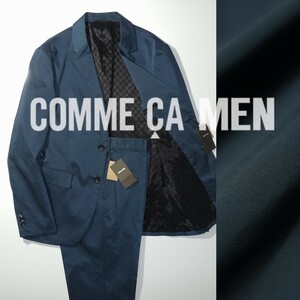 【新品未使用】COMME CA MEN 小松マテーレ ポリエステルタフタ 青緑 ブルーグリーン コムサメン 軽量ストレッチセットアップ Mサイズ