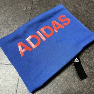  new goods free shipping Adidas neck warmer fleece reverse side nappy protection against cold heat insulation warm muffler big Logo Golf blue red blue red 