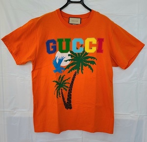 GUCCI グッチ Tシャツ パームツリー マルチカラー カットソー 半袖シャツ オレンジ コットン100％ XSサイズ アパレル トップス