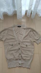  Ined INED lame gold button short sleeves knitted size 9 beautiful goods 