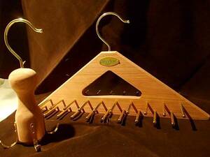 *Woodlore/ wood lower company wooden cedar USA made necktie hanger & belt hanger 2 point set * belt keeper moth repellent effect deodorization 