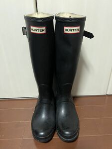 HUNTER Hunter boots rain shoes black UK4 2500 jpy .. price cut 