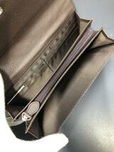 K2980 長財布 レザー オーストリッチ かぶせタイプ 箱付き 未使用品_画像3