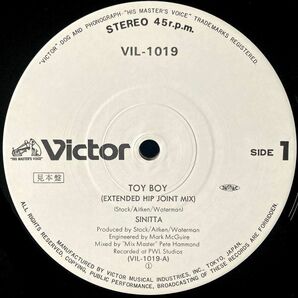 【国内盤/12EP/プロモ】Sinitta シニータ / Toy Boy ■ Victor / VIL-1019 / シンセポップ / ユーロビートの画像4