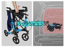 特選★ 手押し車 歩行器 高齢者 屋外 老人 座れる 折りたたみ 車椅子 ブレーキ 軽量 介護 歩行補助具 買い物カート_画像5