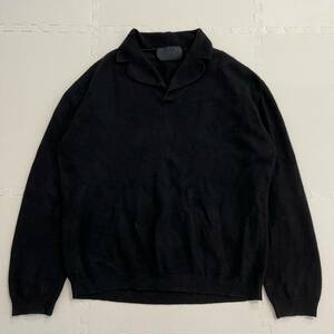 PRADA プラダ ニット セーター 襟付き サイズ50表記 長袖 カシミヤ100パーセント イタリア製 ブラック 黒 メンズ Y