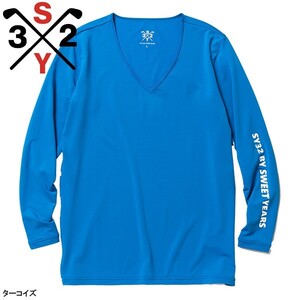 ☆新品未使用☆SY32 by SWEET YEARS GOLF 長袖 ストレッチ インナー☆ブルー☆Lサイズ☆肩幅42㎝ 身幅50㎝ 着丈67㎝ 袖丈67㎝