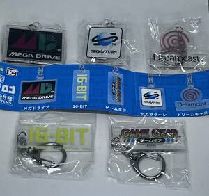 5 kind Complete SEGA Sega hard Logo acrylic fiber key holder Mega Drive 16-BIT Game Gear Sega Saturn Dreamcast unused goods 