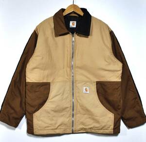 在庫処分【carhartt】カーハート 1点物リメイク 中綿ダックジャケット14 マルチカラー リメイク リビルド ML 良品